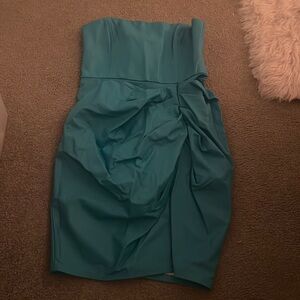 Amanda uprichard faux leather strapless dress